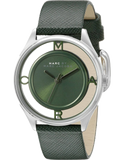  Shop Authentic Marc Jacobs Tether Transparent Green Dial Green Leather Strap Watch for Women - MBM1378 - Luxxuri