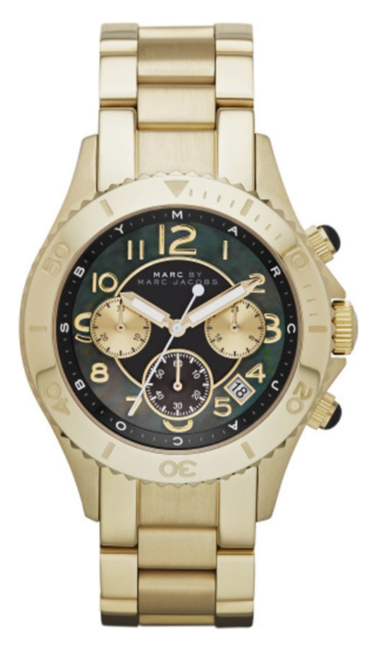  Shop Authentic Marc Jacobs Rock Chronograph Black Dial Gold Steel Strap Watch for Women - MBM3253 - Luxxuri