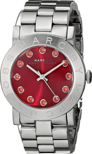  Shop Authentic Marc Jacobs Amy Red Dial Silver Steel Strap Watch for Women - MBM3335 - Luxxuri