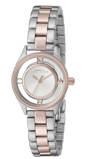  Shop Authentic Marc Jacobs Tether Transparent White Dial Two Tone Steel Strap Watch for Women - MBM3418 - Luxxuri