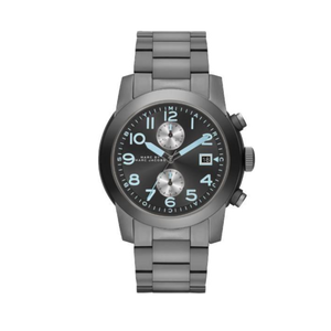  Shop Authentic Marc Jacobs Larry Chronograph Black Dial Grey Steel Strap Watch for Men - MBM5051 - Luxxuri