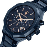  Shop Authentic Maserati Stile Chronograph Blue Dial Blue Steel Strap Watch For Men - R8873642008 - Luxxuri