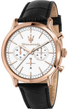  Shop Authentic Maserati Epoca Chronograph White Dial Black Leather Strap Watch For Men - R8871618016 - Luxxuri