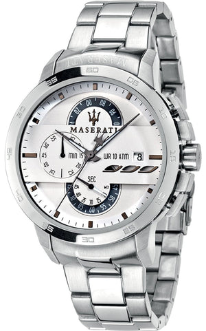  Shop Authentic Maserati Ingegno Chronograph White Dial Silver Steel Strap Watch For Men - R8873619004 - Luxxuri