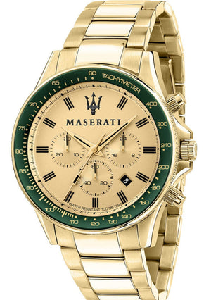  Shop Authentic Maserati SFIDA Quartz Yellow Dial Gold Strap Watch For Men - R8873640005 - Luxxuri