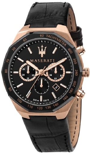  Shop Authentic Maserati Stile Black Matte Dial Black Leather Strap Watch For Men - R8871642001 - Luxxuri