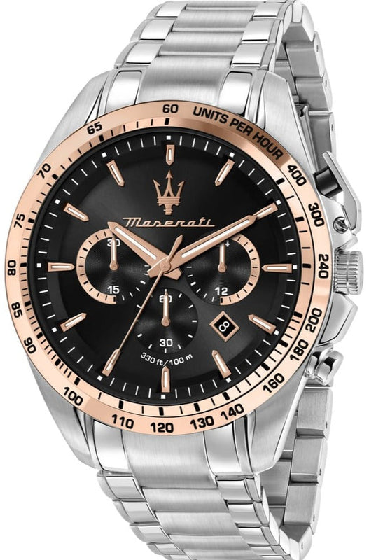  Shop Authentic Maserati Traguardo Chronograph Limited Edition Black Dial Silver Steel Strap Watch For Men - R8873612047 - Luxxuri