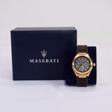  Shop Authentic Maserati Triconic Chronograph Grey Dial Brown Leather Strap Watch For Men - R8871639003 - Luxxuri