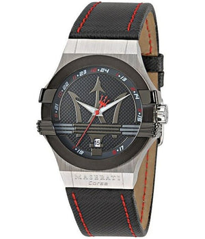  Shop Authentic Maserati Potenza Black Dial Black Leather Strap Watch For Men - R8851108001 - Luxxuri