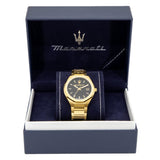  Shop Authentic Maserati Stile Black Dial Gold Steel Strap Watch For Men - R8853142004 - Luxxuri