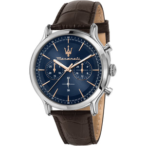  Shop Authentic Maserati Epoca Chronograph Blue Dial Brown Leather Strap Watch For Men - R8871618014 - Luxxuri