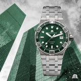  Shop Authentic Maurice Lacroix Aikon Venturer Green Dial Silver Steel Strap Watch for Men - AI6057-SSL52-630-1 - Luxxuri