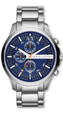  Shop Authentic Armani Exchange Hampton Chronograph Blue Dial Silver Steel Strap Watch For Men - AX2155 - Luxxuri
