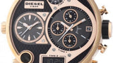  Shop Authentic Diesel Big Daddy Gold & Black Dial Black Leather Strap Watch For Men - DZ7261 - Luxxuri