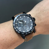  Shop Authentic Tissot Supersport Chrono Black Dial Brown Leather Strap Watch for Men - T125.617.36.051.01 - Luxxuri