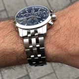  Shop Authentic Tissot PRC 200 Chronograph Quartz Blue Dial Silver Steel Strap Watch For Men - T114.417.11.047.00 - Luxxuri