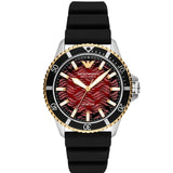  Shop Authentic Emporio Armani Meccanico Automatic Red Dial Black Silicon Strap Watch For Men - AR60070 - Luxxuri
