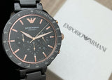  Shop Authentic Emporio Armani Mario Ceramic Chronograph Black Dial Black Steel Strap Watch For Men - AR70002 - Luxxuri