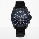  Shop Authentic Emporio Armani Sigma Chronograph Blue Dial Black Silicone Strap Watch For Men - AR6121 - Luxxuri