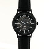  Shop Authentic Emporio Armani Meccanico Automatic Black Dial Black Leather Strap Watch For Men - AR60042 - Luxxuri