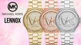  Shop Authentic Michael Kors Lennox Three Hand Rose Gold Dial Rose Gold Steel Strap Watch For Women - MK7230 - Luxxuri