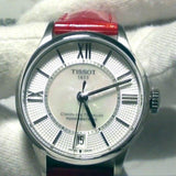  Shop Authentic Tissot Chemin Des Tourelles Powermatic 80 Mother of Pearl White Dial Red Leather Strap Watch For Women - T099.207.16.118.00 - Luxxuri
