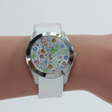  Shop Authentic Guess Wanderlust Crystals Silver Dial White Rubber Strap Watch for Women - W1059L1 - Luxxuri