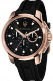  Shop Authentic Maserati SFIDA Chronograph Black Dial Black Rubber Strap Watch For Men - R851123008 - Luxxuri