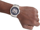  Shop Authentic Fossil Grant Skeleton Black Dial Silver Steel Strap Watch for Men - ME3055 - Luxxuri