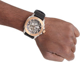  Shop Authentic Fossil Modern Machine Automatic Skeleton Dial Black Leather Strap Watch for Men - ME3082 - Luxxuri