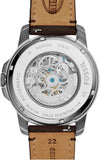  Shop Authentic Fossil Grant Automatic Skeleton Black Dial Brown Leather Strap Watch for Men - ME3095 - Luxxuri
