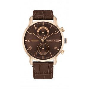  Shop Authentic Tommy Hilfiger Kane Brown Dial Brown Leather Strap Watch for Men - 1710400 - Luxxuri