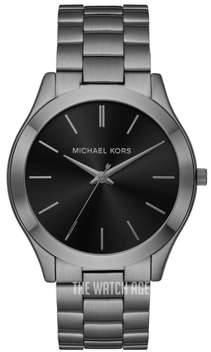  Shop Authentic Michael Kors Slim Runway Quartz Black Dial Grey Steel Strap Watch For Men - MK1044 - Luxxuri