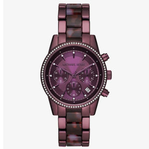  Shop Authentic Michael Kors Ritz Chronograph Purple Dial Purple Steel Strap Watch For Women - MK6720 - Luxxuri