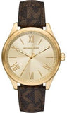  Shop Authentic Michael Kors Benning Three Hand Gold Dial Brown Leather Strap Watch For Men - MK8931 - Luxxuri