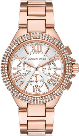  Shop Authentic Michael Kors Camille Chronograph White Dial Rose Gold Steel Strap Watch For Women - MK6995 - Luxxuri