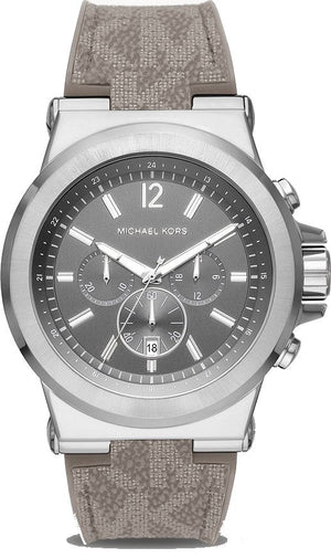  Shop Authentic Michael Kors Dylan Chronograph Grey Dial Grey PVC Strap Watch For Men - MK8935 - Luxxuri