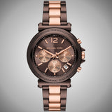  Shop Authentic Michael Kors Maren Chronograph Brown Dial Two Tone Steel Strap Watch for Women - MK7496 - Luxxuri