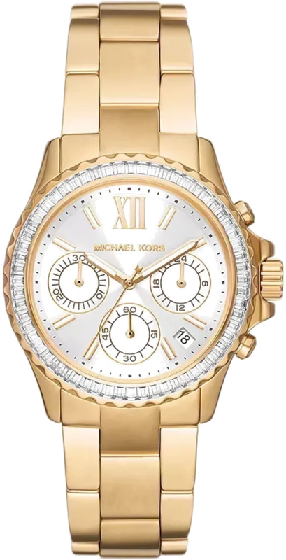  Shop Authentic Michael Kors Everest Chronograph White Dial Gold Steel Strap Watch For Women - MK7212 - Luxxuri