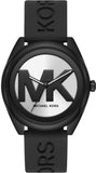  Shop Authentic Michael Kors Janelle Quartz Silver Dial Black Rubber Strap Watch For Women - MK7138 - Luxxuri