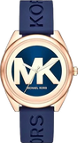  Shop Authentic Michael Kors Janelle Three Hand Blue Dial Blue Rubber Strap Watch For Women - MK7140 - Luxxuri