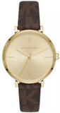  Shop Authentic Michael Kors Jayne Three Hand Gold Dial Brown Leather Strap Watch For Women - MK7129 - Luxxuri