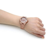  Shop Authentic Michael Kors Lennox Three Hand Rose Gold Dial Rose Gold Steel Strap Watch For Women - MK7230 - Luxxuri