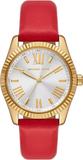  Shop Authentic Michael Kors Lexington Three Hand Red Dial Red Leather Strap Watch For Women - MK4747 - Luxxuri