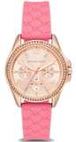  Shop Authentic Michael Kors Mini Pilot Quartz Rose Gold Dial Pink Silicone Strap Watch For Women - MK7375 - Luxxuri