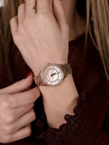  Shop Authentic Michael Kors Lauryn Mother of Pearl Dial Rose Gold Dial Rose Gold Steel Strap Watch For Women - MK4491 - Luxxuri