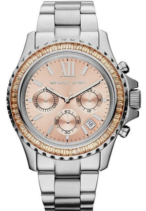  Shop Authentic Michael Kors Everest Chronograph Gold Dial Silver Steel Strap Watch For Women - MK5870 - Luxxuri