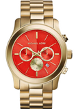  Shop Authentic Michael Kors Runway Quartz Orange Dial Gold Steel Strap Watch For Women - MK5930 - Luxxuri