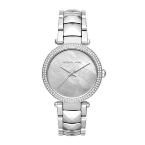  Shop Authentic Michael Kors Parker Mother of Pearl Silver Steel Strap Watch for Women - MK6424 - Luxxuri