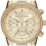  Shop Authentic Michael Kors Ritz Chronograph Gold Dial Gold Steel Strap Watch For Women - MK6484 - Luxxuri
